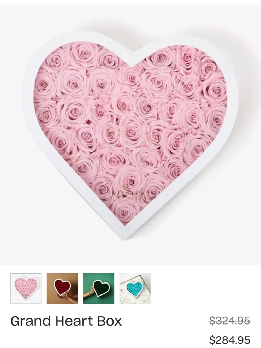 Pink INFINITY Roses Heart-Shaped Rose Box - Picture 3 of 9